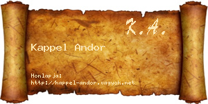 Kappel Andor névjegykártya